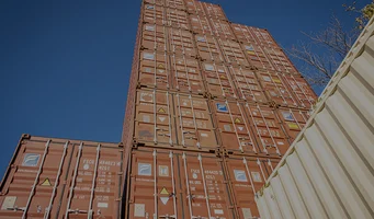 Stacks of shipping containers